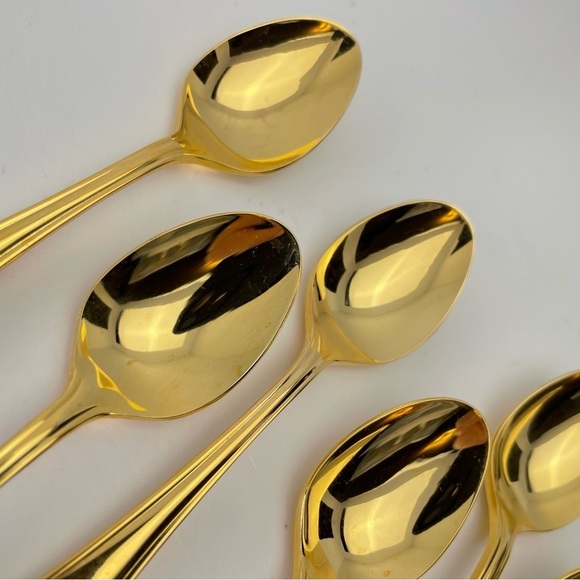 Retroneu Japan 24 k gold plated Spoons desert/appetizer Christmas Holly Design - Picture 7 of 14
